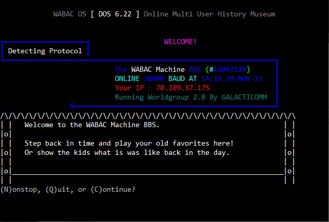 WABAC Machine BBS
